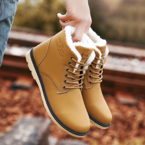 Boots - chaussures en PU ronde pour hiver - loisir - semelle caoutchouc - Ref 954115