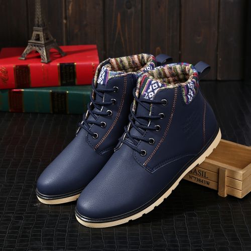 Boots - chaussures en PU ronde pour hiver - mouvement - semelle caoutchouc - Ref 954118