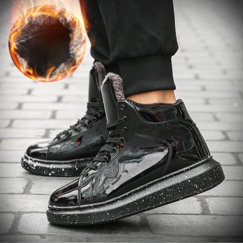 Boots - chaussures en Microfiber ronde pour hiver - loisir - semelle caoutchouc - Ref 954132