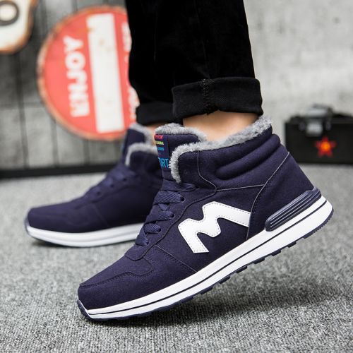 Boots - chaussures en Nubuck ronde pour hiver - tendance des jeunes - semelle caoutchouc - Ref 954133