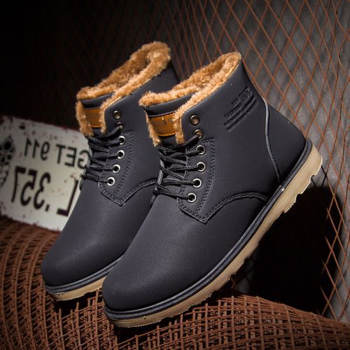 Boots - chaussures en PU ronde pour hiver - mouvement - semelle caoutchouc - Ref 954138