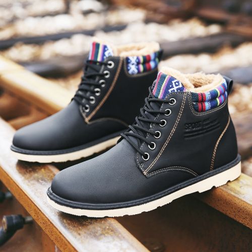 Boots - chaussures en PU ronde pour hiver - loisir - semelle caoutchouc - Ref 954145