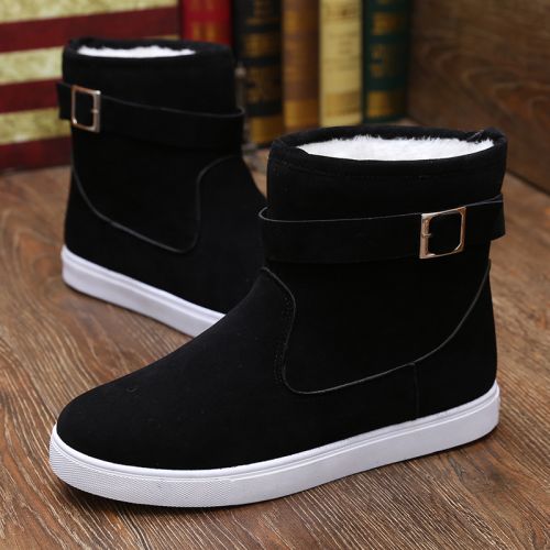 Boots - chaussures en de vache ronde pour printemps - tendance des jeunes - semelle caoutchouc - Ref 954153