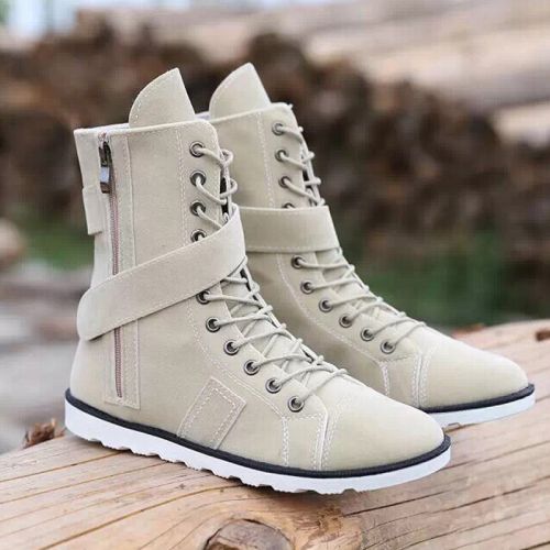 Boots - chaussures en peau de daim ronde pour printemps - Angleterre - semelle caoutchouc - Ref 954185