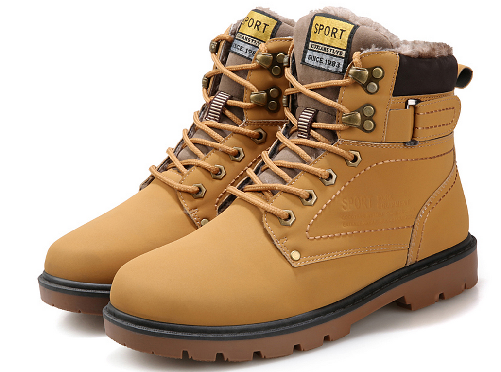 Boots - chaussures en Nubuck ronde pour hiver - Angleterre - semelle caoutchouc - Ref 954188