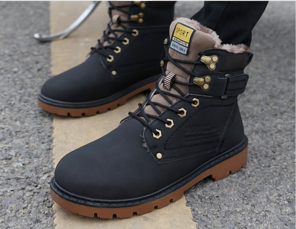 Boots - chaussures en Nubuck ronde pour hiver - Angleterre - semelle caoutchouc - Ref 954196