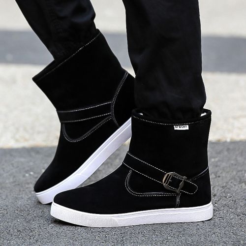 Boots - chaussures en PU ronde pour hiver - loisir - semelle caoutchouc - Ref 954198