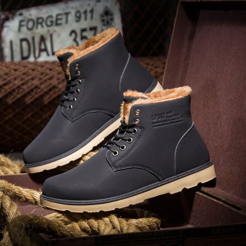 Boots - chaussures en PU ronde pour hiver - tendance des jeunes - semelle caoutchouc - Ref 954209