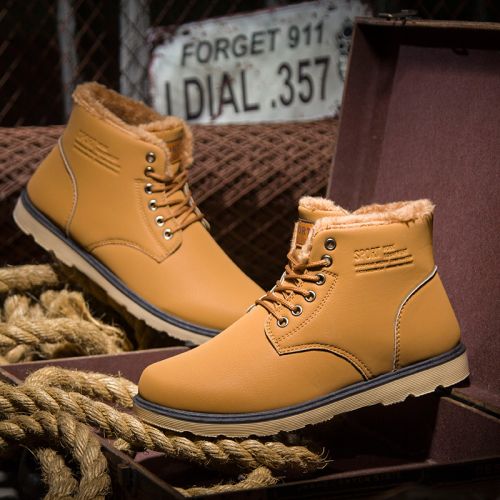 Boots - chaussures en PU ronde pour hiver - tendance des jeunes - semelle caoutchouc - Ref 954210