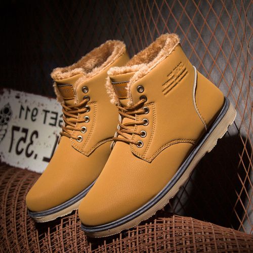 Boots - chaussures en PU ronde pour hiver - mouvement - semelle caoutchouc - Ref 954212