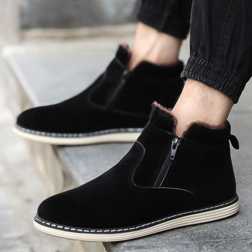 Boots - chaussures en Nubuck ronde pour hiver - loisir - semelle caoutchouc - Ref 954222