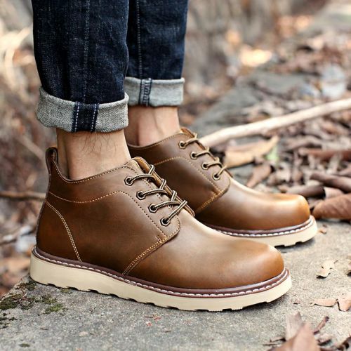 Boots - chaussures en PU ronde pour hiver - Angleterre - semelle PU - Ref 954236
