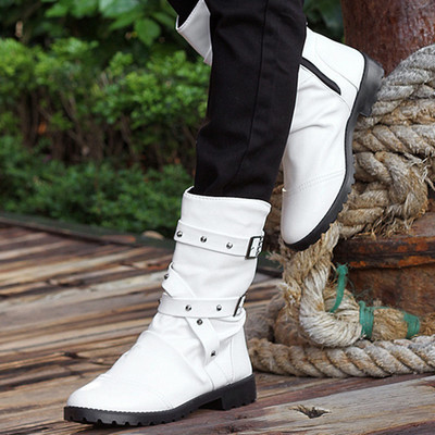 Boots - chaussures en PU pointu pour printemps - tendance des jeunes - semelle caoutchouc - Ref 954239
