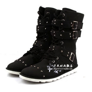 Boots - chaussures en PU ronde pour printemps - tendance des jeunes - semelle caoutchouc - Ref 954240