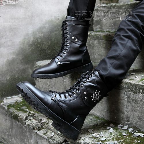 Boots - chaussures en PU pointu pour printemps - Angleterre - semelle caoutchouc - Ref 954241