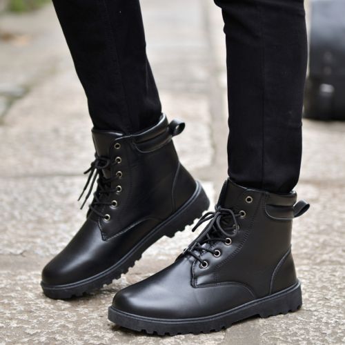 Boots - chaussures en PU ronde pour hiver - Angleterre - semelle caoutchouc - Ref 954247