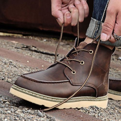 Boots - chaussures en PU ronde pour hiver - Angleterre - semelle caoutchouc - Ref 954259
