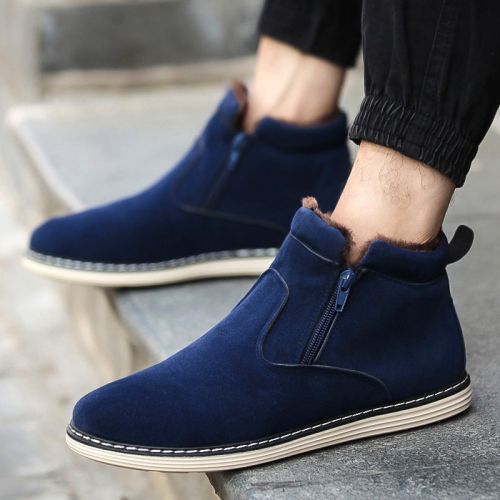 Boots - chaussures en de vache ronde pour hiver - tendance des jeunes - semelle caoutchouc - Ref 954269