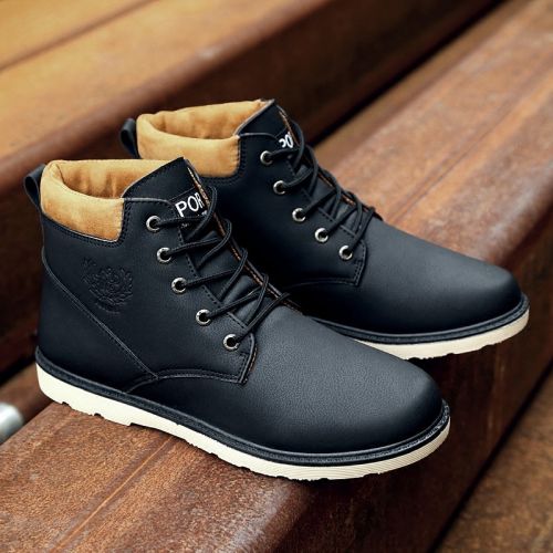 Boots - chaussures en PU ronde pour hiver - loisir - semelle caoutchouc - Ref 954277