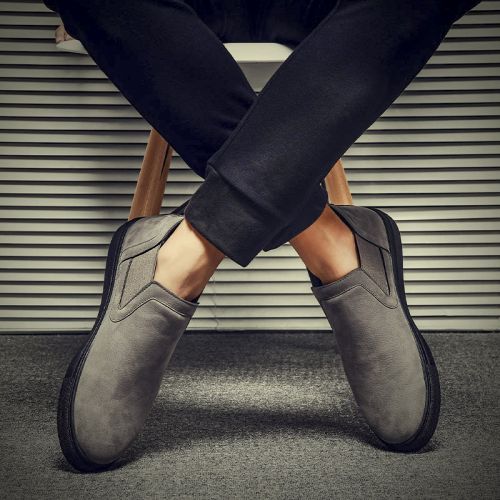 Boots - chaussures en Nubuck LOUVIP ronde pour printemps - loisir - semelle caoutchouc - Ref 954498