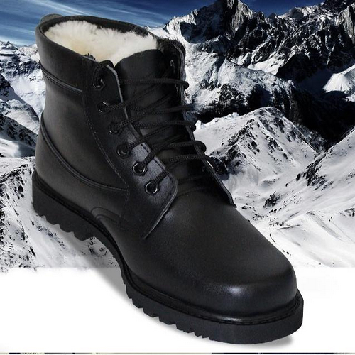 Boots - chaussures en cuir tête carrée pour hiver - loisir - semelle caoutchouc - Ref 954538