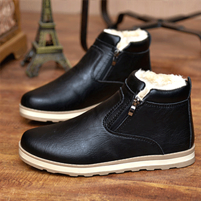 Boots - chaussures en PU ronde pour hiver - tendance des jeunes - semelle caoutchouc - Ref 954576