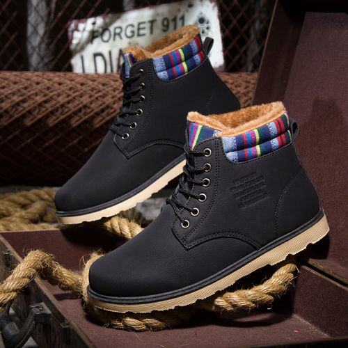 Boots - chaussures en PU ronde pour hiver - loisir - semelle caoutchouc - Ref 954582