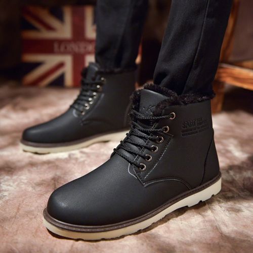 Boots - chaussures en PU ronde pour hiver - loisir - semelle caoutchouc - Ref 954587