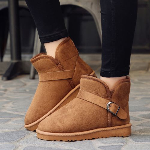 Boots - chaussures en PU ronde - semelle caoutchouc - Ref 954589