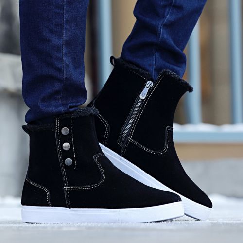 Boots - chaussures en PU ronde pour hiver - loisir - semelle caoutchouc - Ref 954593