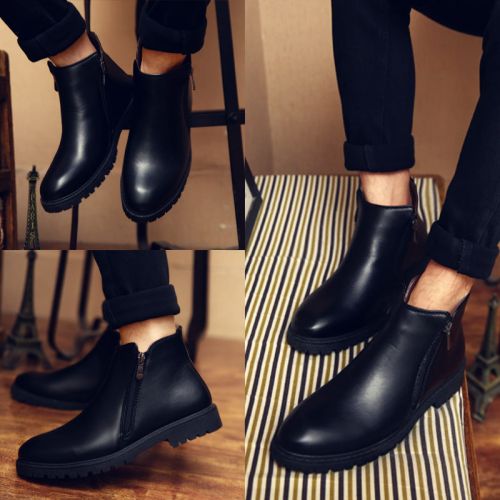 Boots - chaussures en Nubuck pointu pour printemps - tendance des jeunes - semelle PVC - Ref 954631