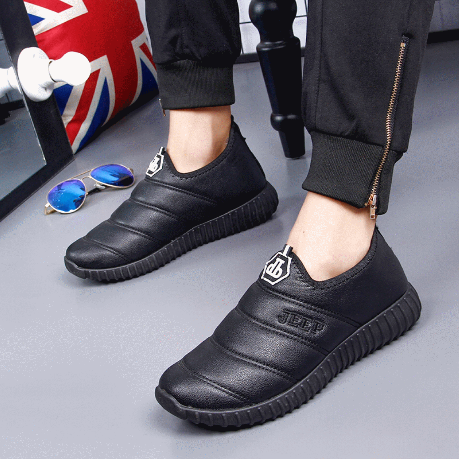 Boots - chaussures en PU ronde pour hiver - loisir - semelle caoutchouc - Ref 954661