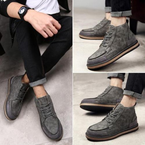 Boots - chaussures en Microfiber ronde pour printemps - loisir - semelle caoutchouc - Ref 954669