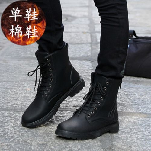 Boots - chaussures en Nubuck ronde pour printemps - semelle caoutchouc - Ref 954671