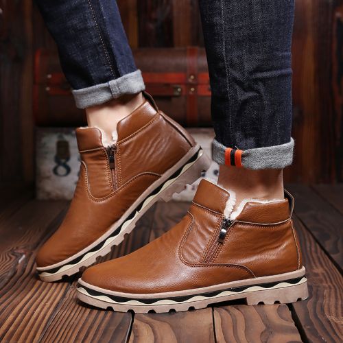Boots - chaussures en PU ronde pour hiver - loisir - semelle plastique - Ref 954749