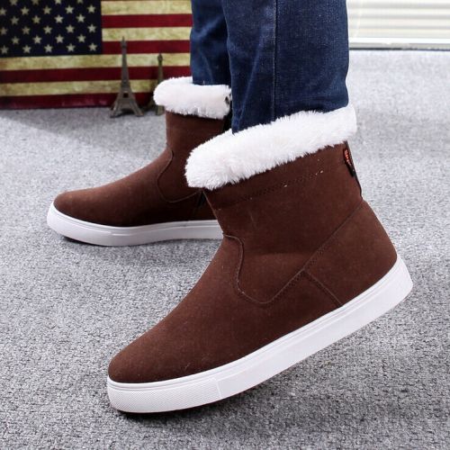 Boots - chaussures en Cuir spatial ronde pour hiver - tendance des jeunes - semelle caoutchouc - Ref 954788