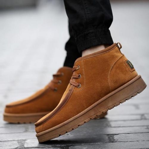 Boots - chaussures en Microfiber ronde pour hiver - Angleterre - semelle caoutchouc - Ref 954820