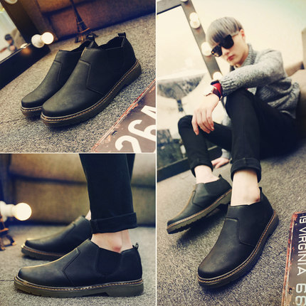 Boots - chaussures en Cuir spatial ronde pour printemps - loisir - semelle caoutchouc - Ref 954827