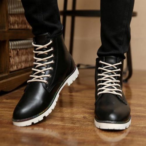 Boots - chaussures en PU ronde pour hiver - tendance des jeunes - semelle caoutchouc - Ref 954837