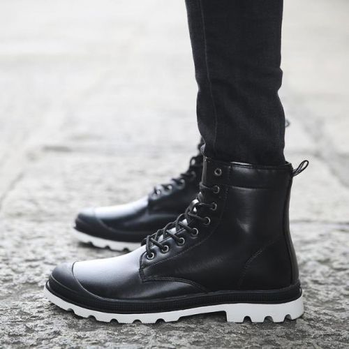 Boots - chaussures en PU ronde pour hiver - tendance des jeunes - semelle caoutchouc - Ref 954858