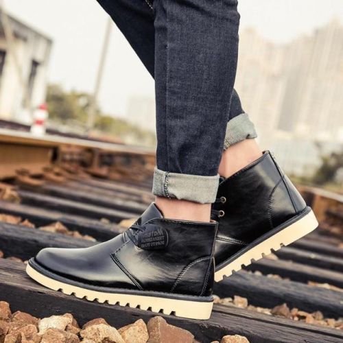 Boots - chaussures en Cuir spatial ronde pour printemps - tendance des jeunes - semelle caoutchouc - Ref 954859