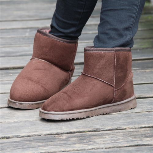 Boots - chaussures en Nubuck pour hiver - semelle caoutchouc - Ref 954913