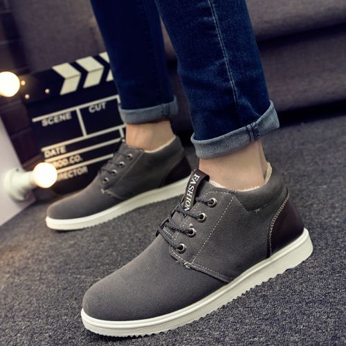 Boots - chaussures en Nubuck ronde pour hiver - tendance des jeunes - semelle caoutchouc - Ref 954923