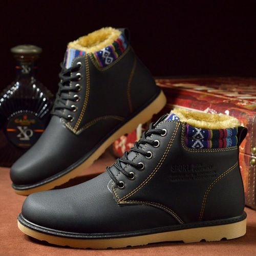 Boots - chaussures en PU ronde pour hiver - loisir - semelle caoutchouc - Ref 954948