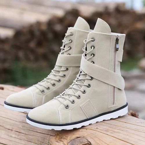 Boots - chaussures en peau de daim ronde pour printemps - Angleterre - semelle caoutchouc - Ref 954979