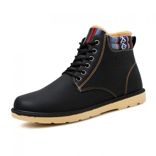 Boots - chaussures en PU ronde pour hiver - loisir - semelle caoutchouc - Ref 955045