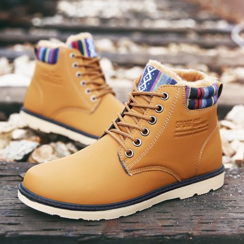 Boots - chaussures en PU ronde pour hiver - loisir - semelle caoutchouc - Ref 955046