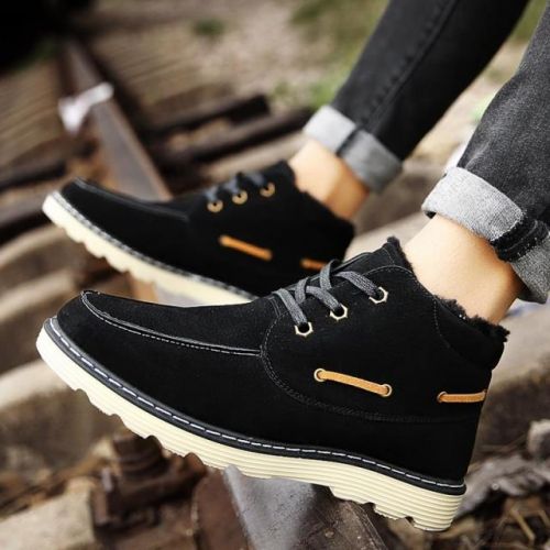 Boots - chaussures en PU ronde pour hiver - tendance des jeunes - semelle fond composite - Ref 955084