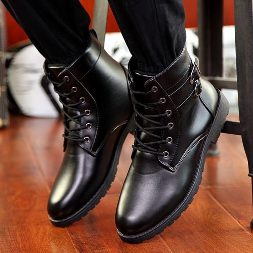 Boots - chaussures en PU ronde pour hiver - loisir - semelle caoutchouc - Ref 955107