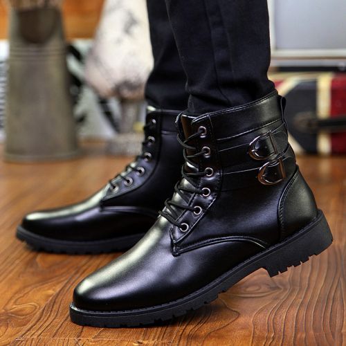 Boots - chaussures en PU ronde pour hiver - loisir - semelle caoutchouc - Ref 955108